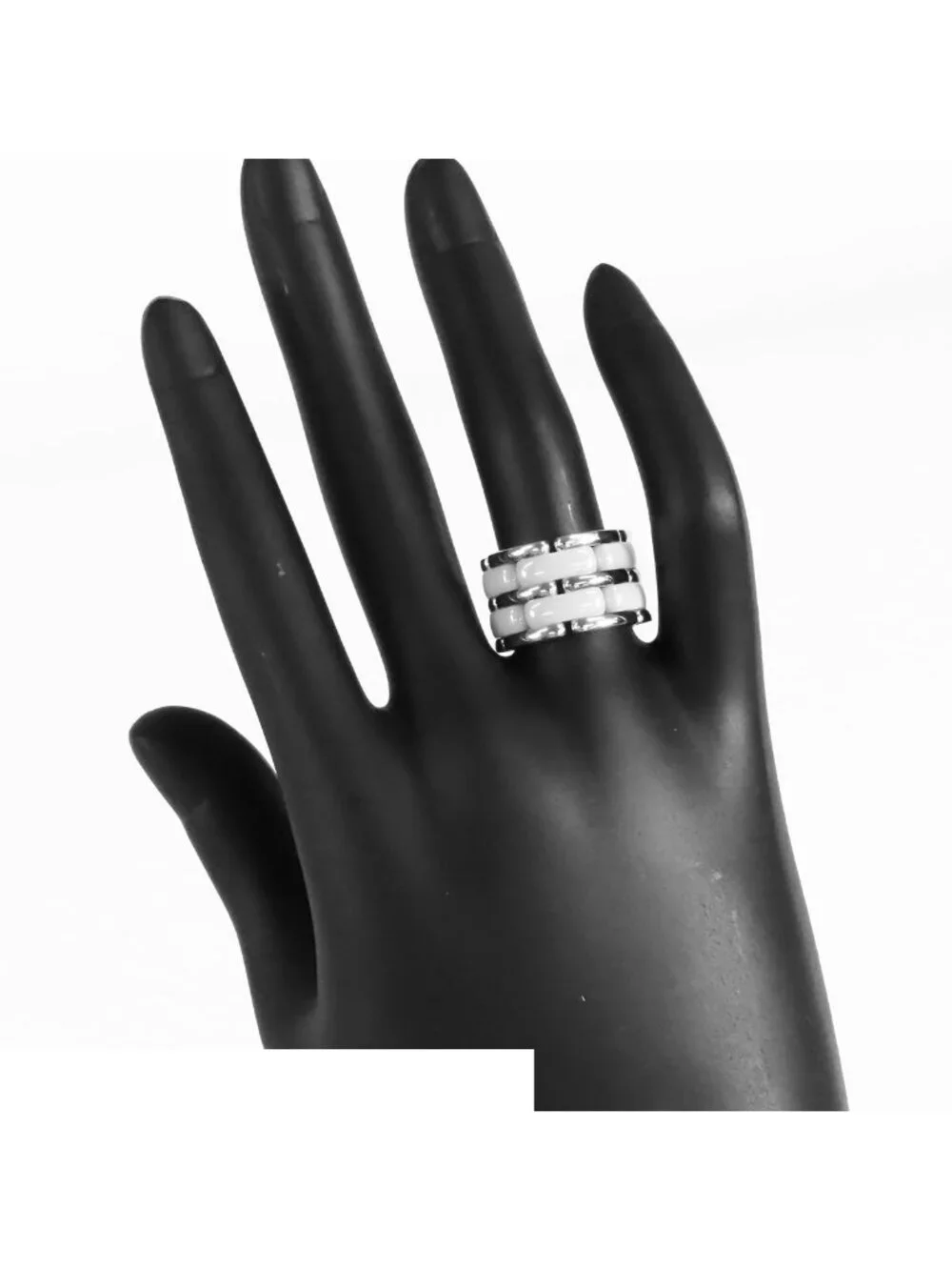Chanel Ultra Collection Ring White Gold 18K Ceramic Large
